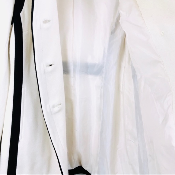 INC International Concepts Ivory/Black Piping Coat - Picture 5 of 8